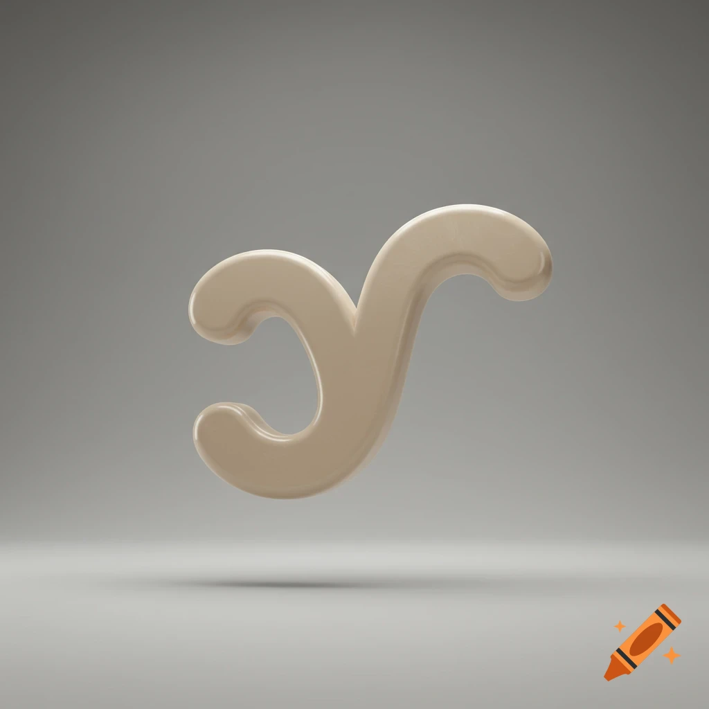 A beige, glossy 3D schwa symbol (ə) floats against a light gray background with subtle shadows.