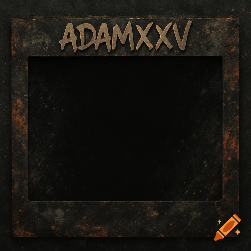 A dark, grunge-style border or frame with the text 'ADAMXXV' at the top.