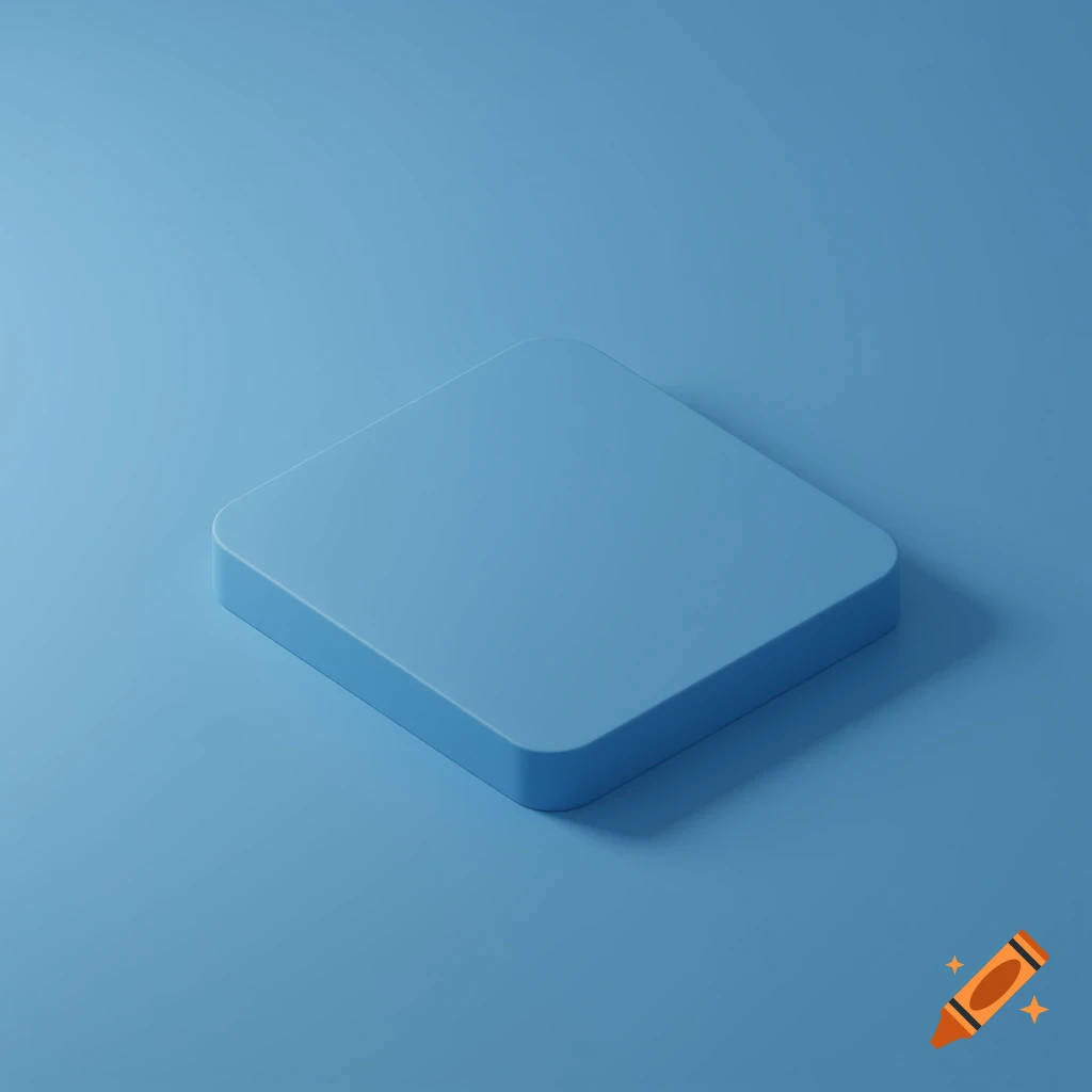 A light blue rounded rectangular platform with a subtle shadow, on a matching light blue background, in a minimalist style.