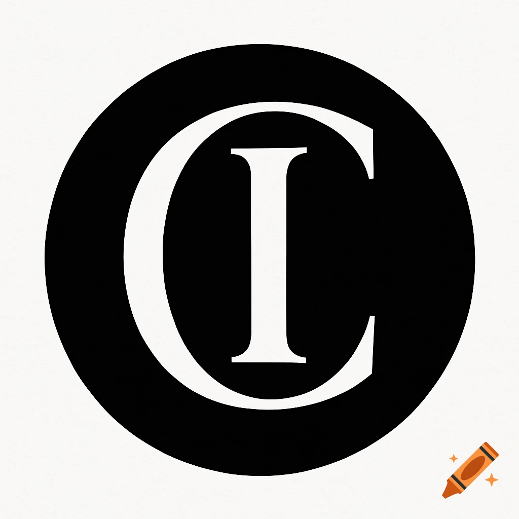 A black circular logo with a white capital letter C overlapping a white capital letter I.