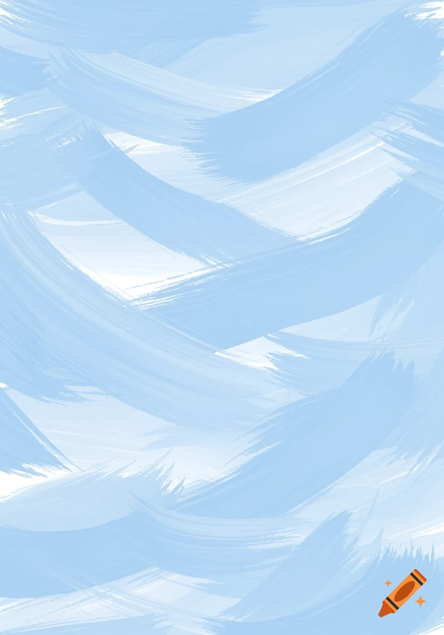 Light blue and white abstract background with broad paint strokes creating a textured, wavy pattern.