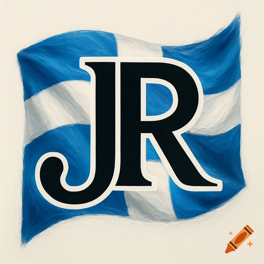 A logo featuring the letters JR in black with white outlines, set against a waving Bayamon flag.