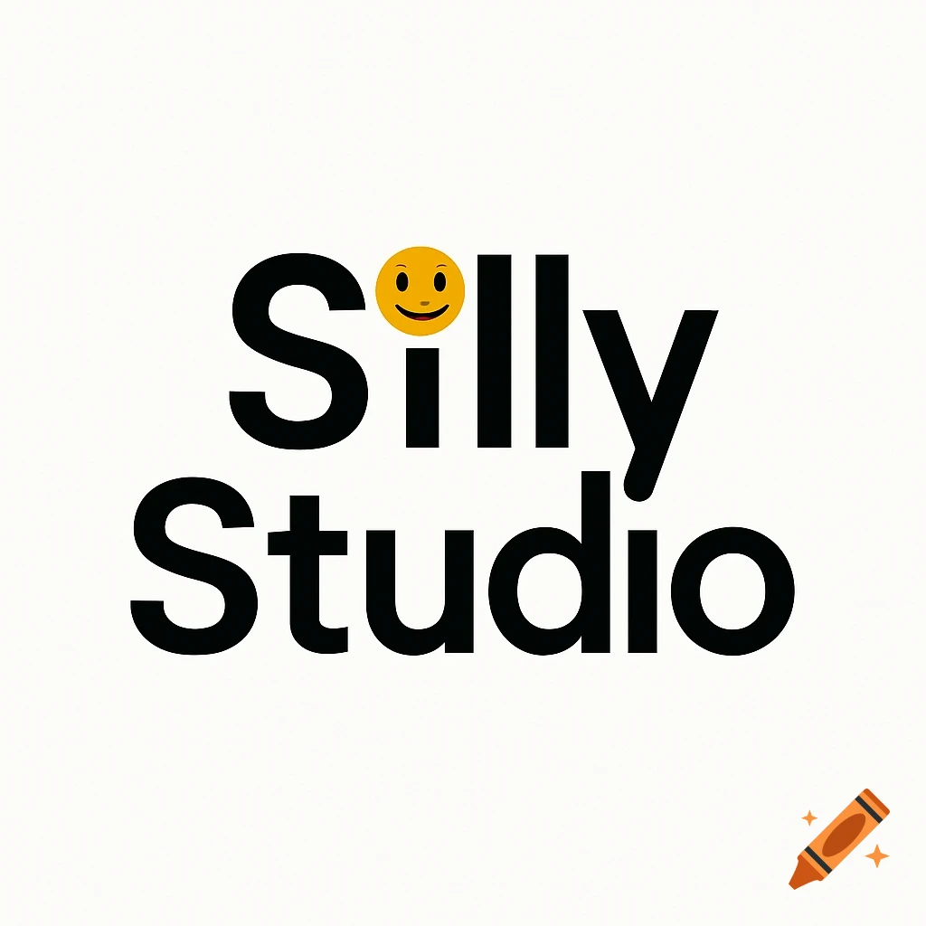 A black text logo on a white background reads "Silly Studio," with a yellow smiley face replacing the 'i' in 'Silly'.