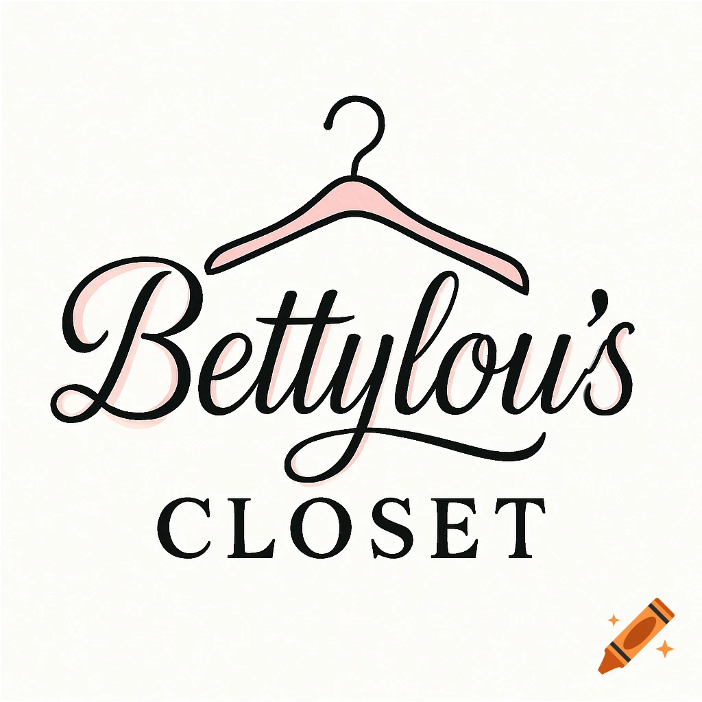 Bettylou's Closet logo with a black and pink clothes hanger above black text on a white background.