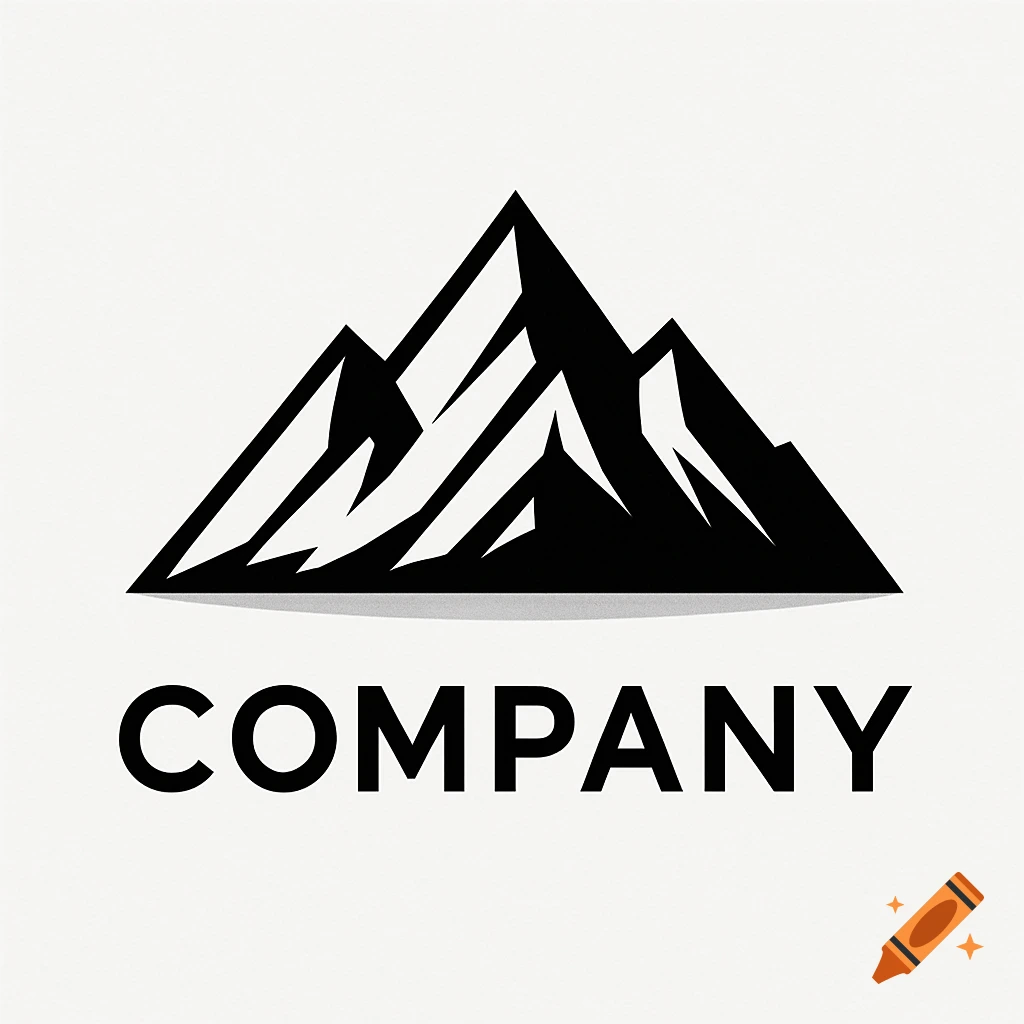 Black and white minimalist logo of sharp mountain peaks above the word COMPANY.