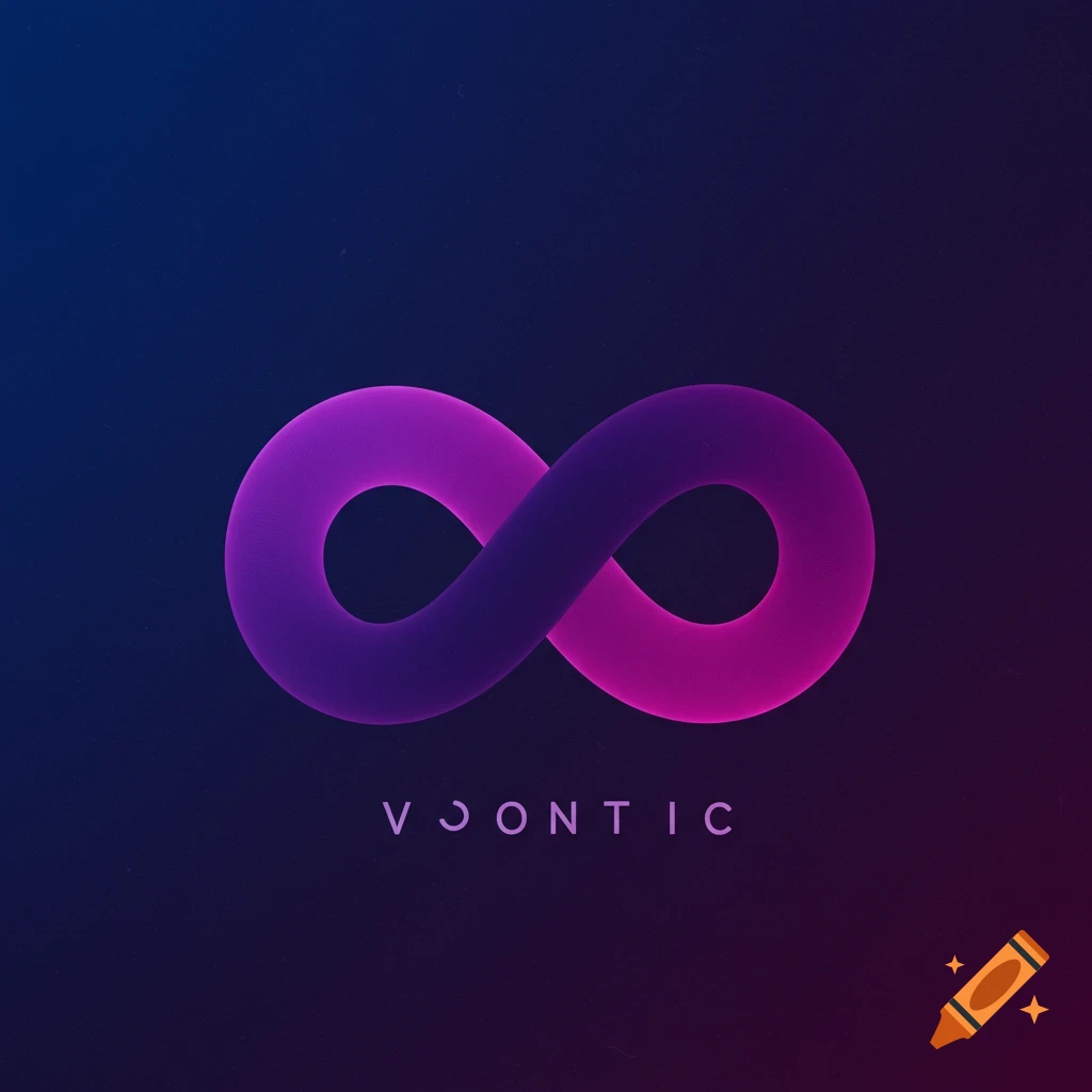 A glowing purple and pink infinity symbol above the word 'VOONTIC' on a dark gradient background.