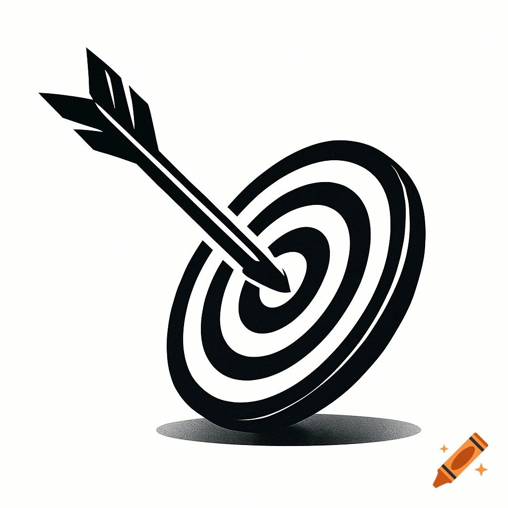 Black and white logo of an arrow striking the bullseye of a target.