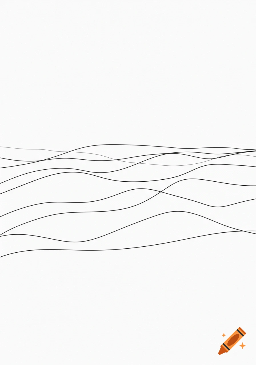 Black wavy lines on a white background, minimalist abstract illustration.
