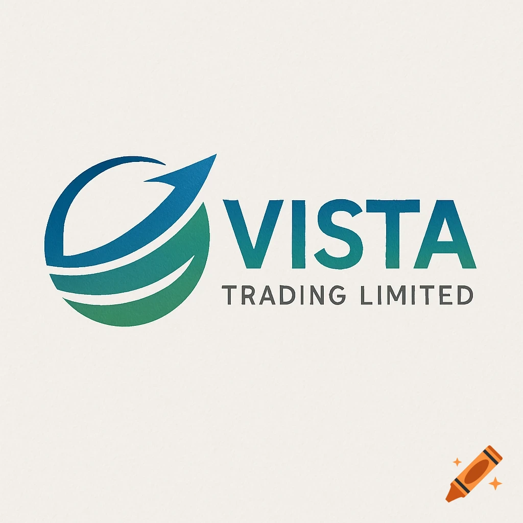 Blue and green logo for Vista Trading Limited with an upward-pointing arrow inside a circle.