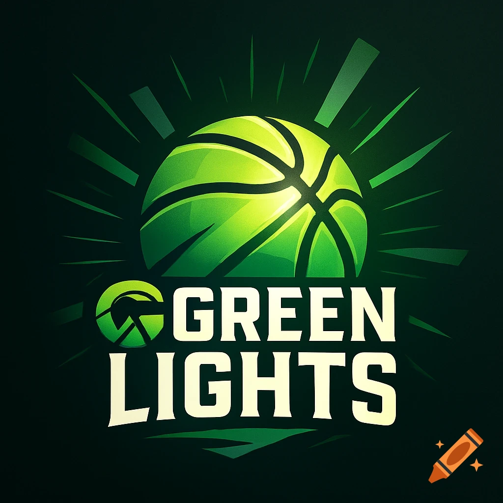 A green and black basketball logo with the text "GREEN LIGHTS" and a stylized 'G' emblem.