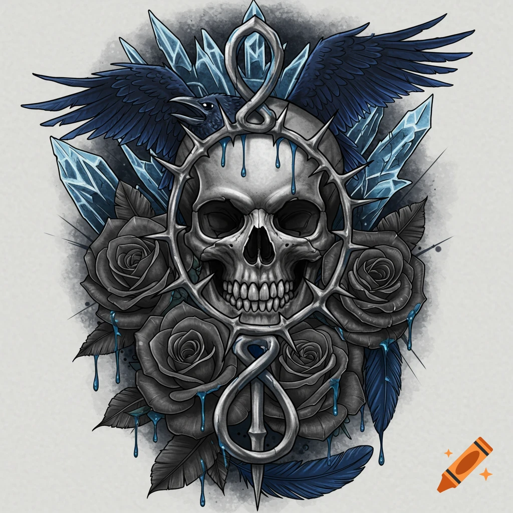 【新品】INK / Gothic Skull Tattoo タトゥー デザイン 新品】INK / Gothic Skull Tattoo タトゥー デザイン 新品】INK