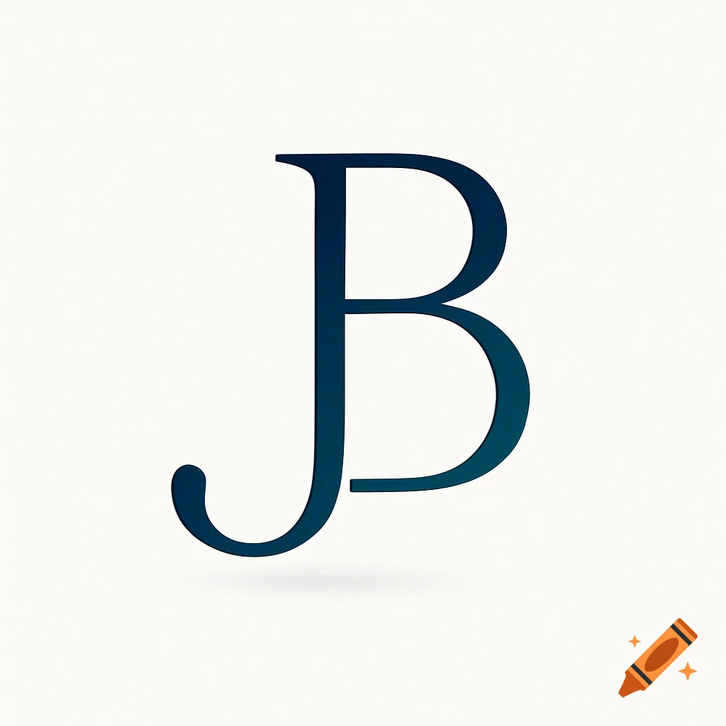 A stylized dark blue gradient logo combining the letters J and B on a white background.