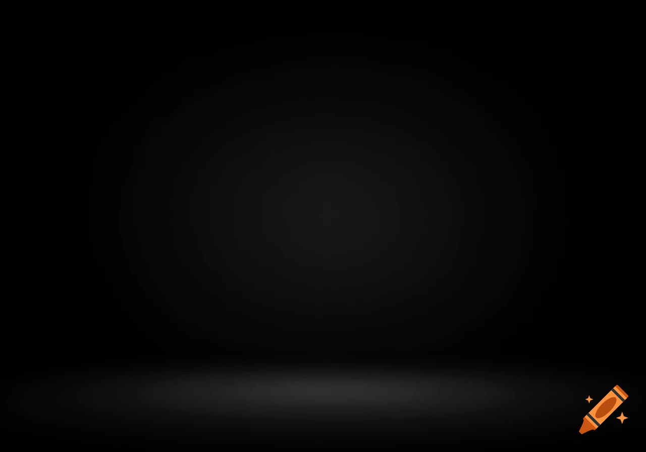 A dark, empty space with a faint light source creating a spotlight effect on the floor, suggestive of a studio or void.