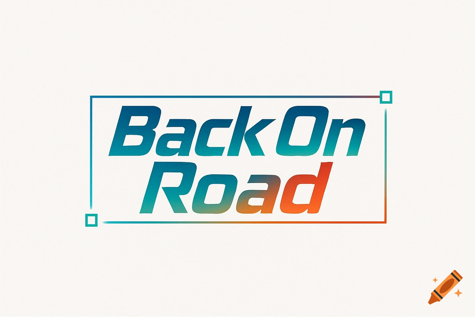 A logo with the words 'Back On Road' in a blue, green, and orange gradient, inside a rectangular frame with matching gradient colors, on a white background.