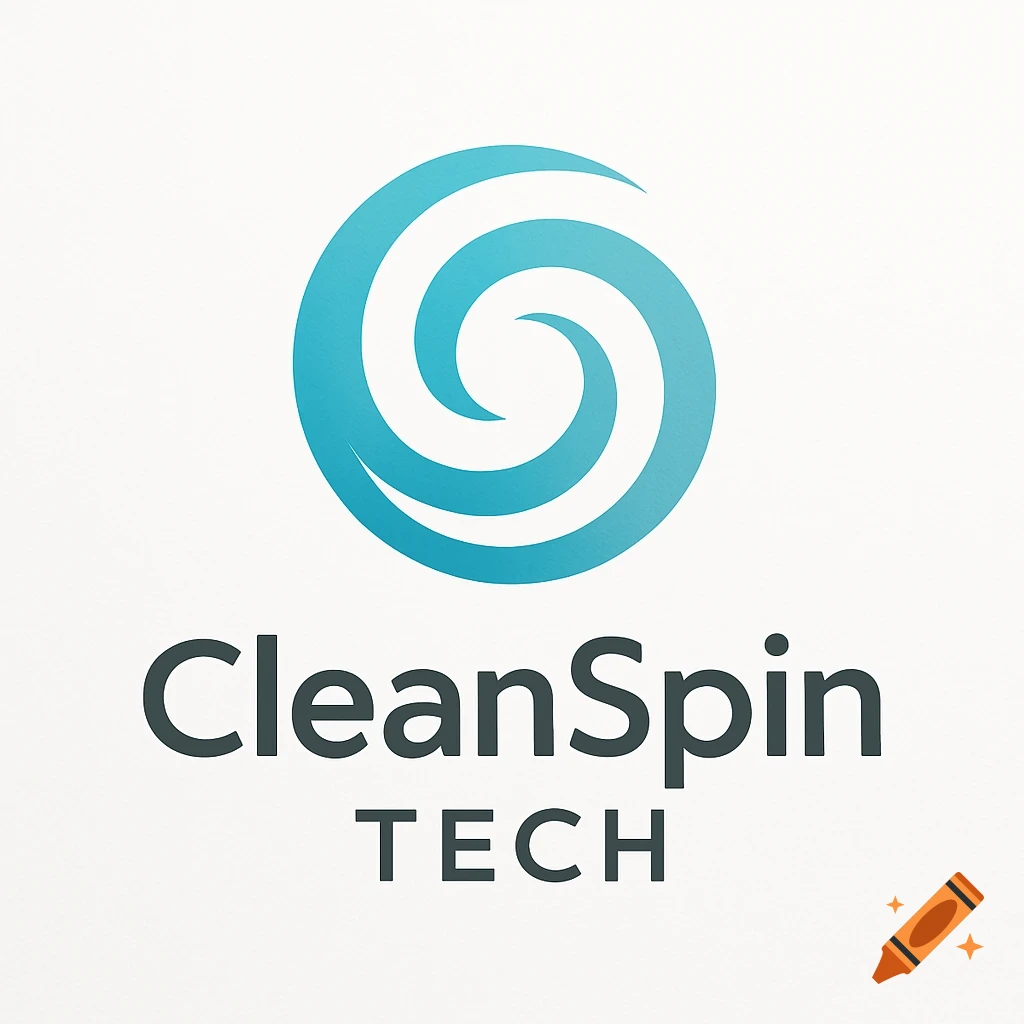 CleanSpin Tech logo with a blue swirling symbol above the company name.