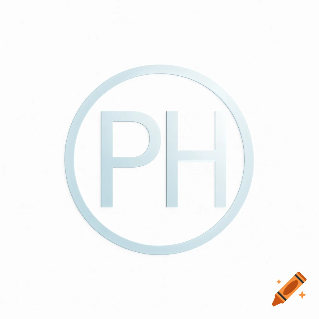 A minimalist light blue logo with the letters 'PH' centered inside a circular border on a white background.