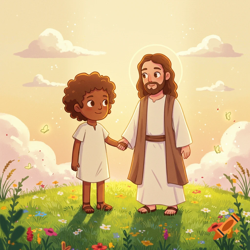 Child Being Held by Jesus created on Craiyon, image size:1024x1024