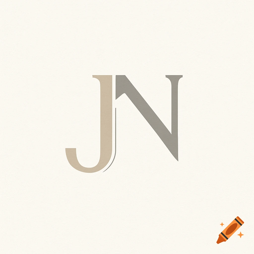Minimalist logo featuring the letters JN in neutral beige and gray tones on a light background.