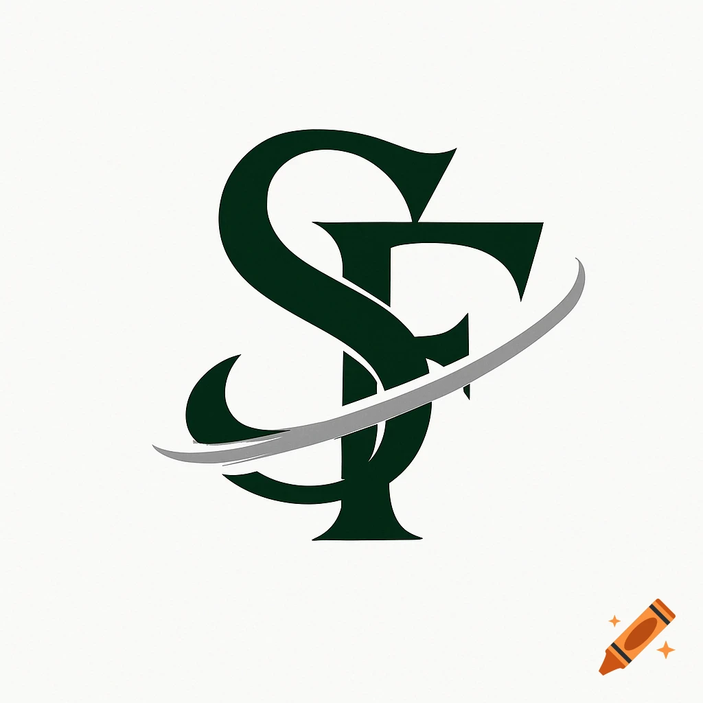Stylized dark green S and F letters intertwined with a curved silver line, forming a logo on a white background.