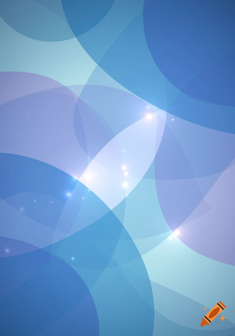 Overlapping translucent blue and purple abstract circular shapes with subtle light flares.