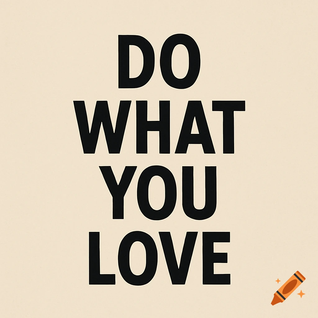 Black text on a light background reads 'DO WHAT YOU LOVE'.