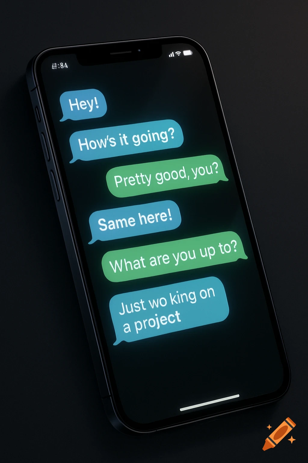 A close-up of a smartphone screen displaying a text message conversation.