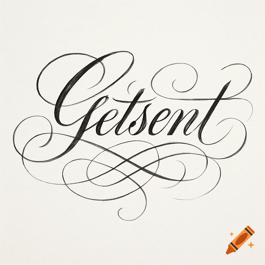 The word 'Getsent' written in elegant black script calligraphy with decorative flourishes on a white background.