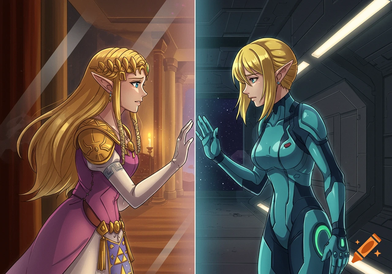 Link X Samus Aran created on Craiyon, image size:1280x896