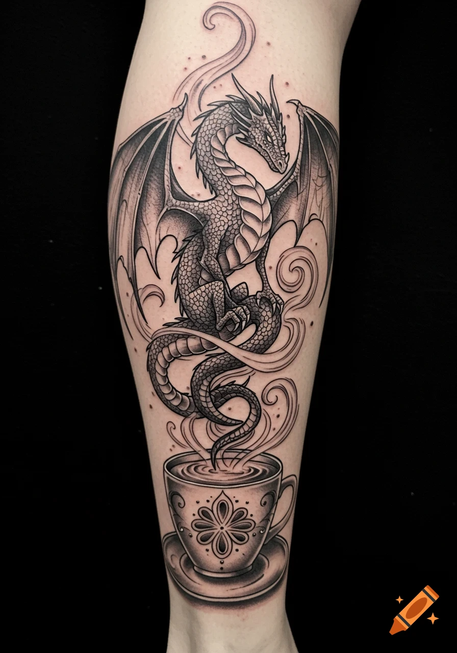 Chinese Dragon Tattoo on Thigh - Bold & Traditional