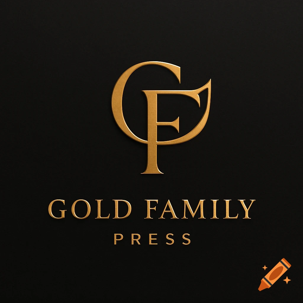 A gold monogram of intertwined 'G' and 'F' letters above the words 'GOLD FAMILY PRESS' on a black background.
