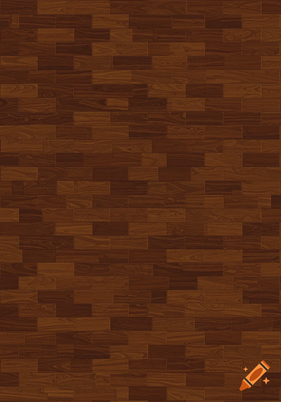 Seamless pattern of dark brown wooden planks with varying grain.