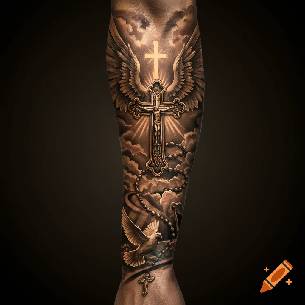 50 Powerful Saint Michael Tattoo Designs, image size:1024x1024