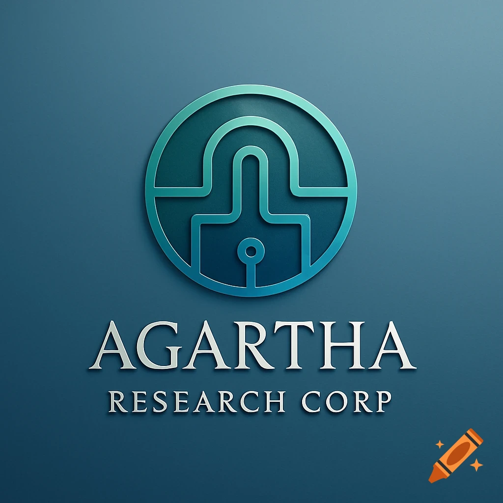 A stylized blue and green circular logo with the text "AGARTHA RESEARCH CORP" beneath it on a blue background.