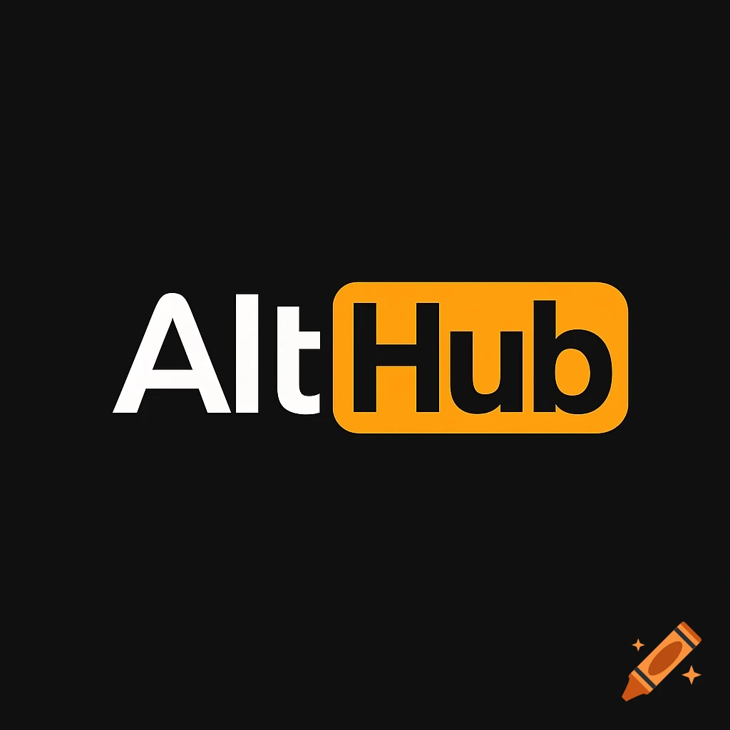 A logo for 'AltHub' with 'Alt' in white letters and 'Hub' in black letters on an orange rounded rectangle, all on a black background.