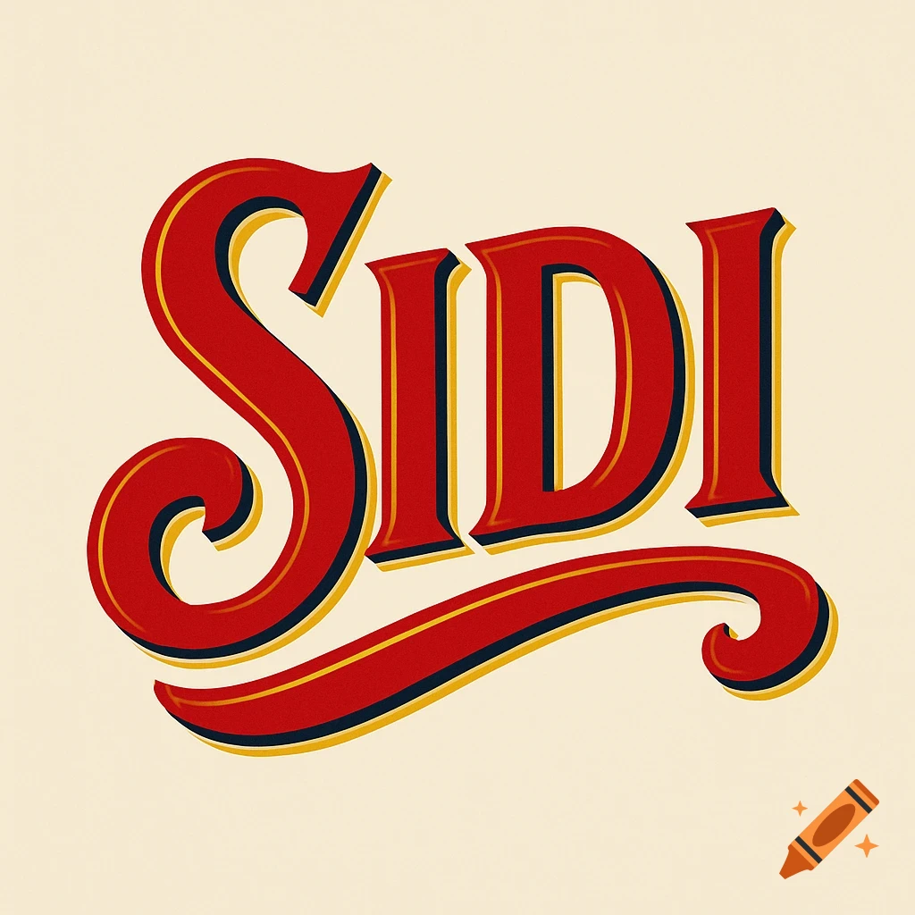 Bold vintage-style logo featuring the word SIDI in red with gold and black outlines.