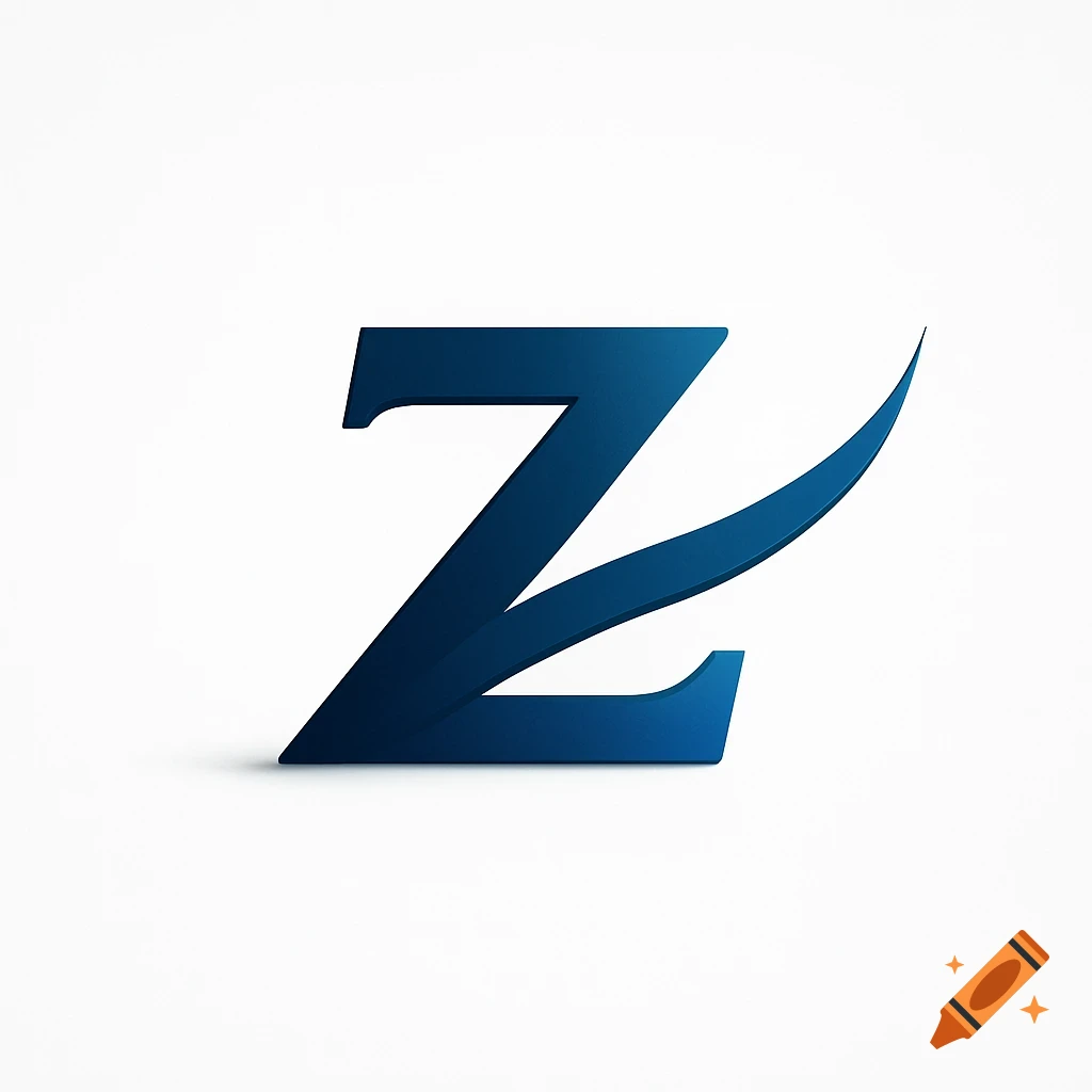Stylized blue letter Z logo with a curved tail on a white background.