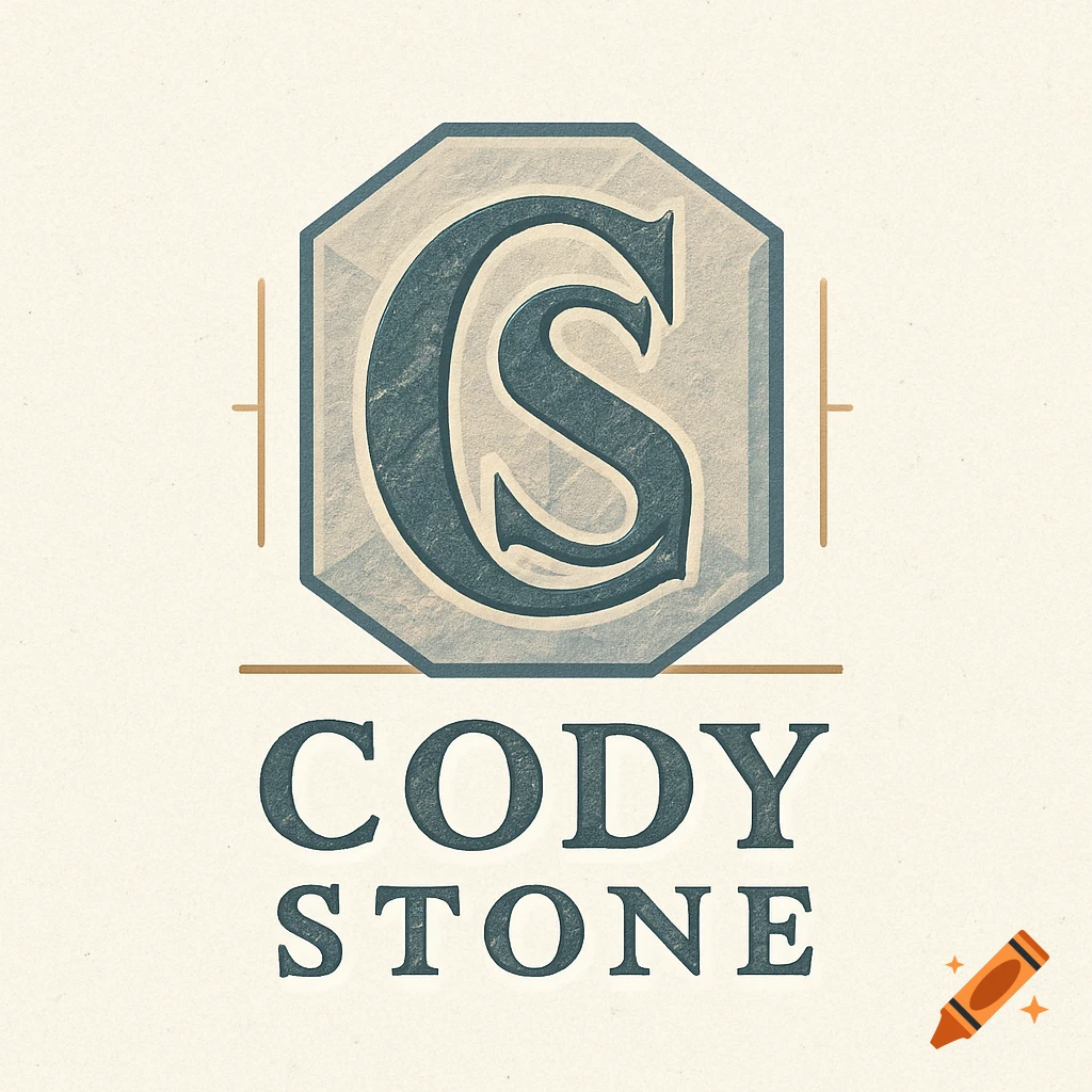 Vintage-style logo for Cody Stone featuring 'CS' initials in an octagonal emblem above the text 'CODY STONE'.