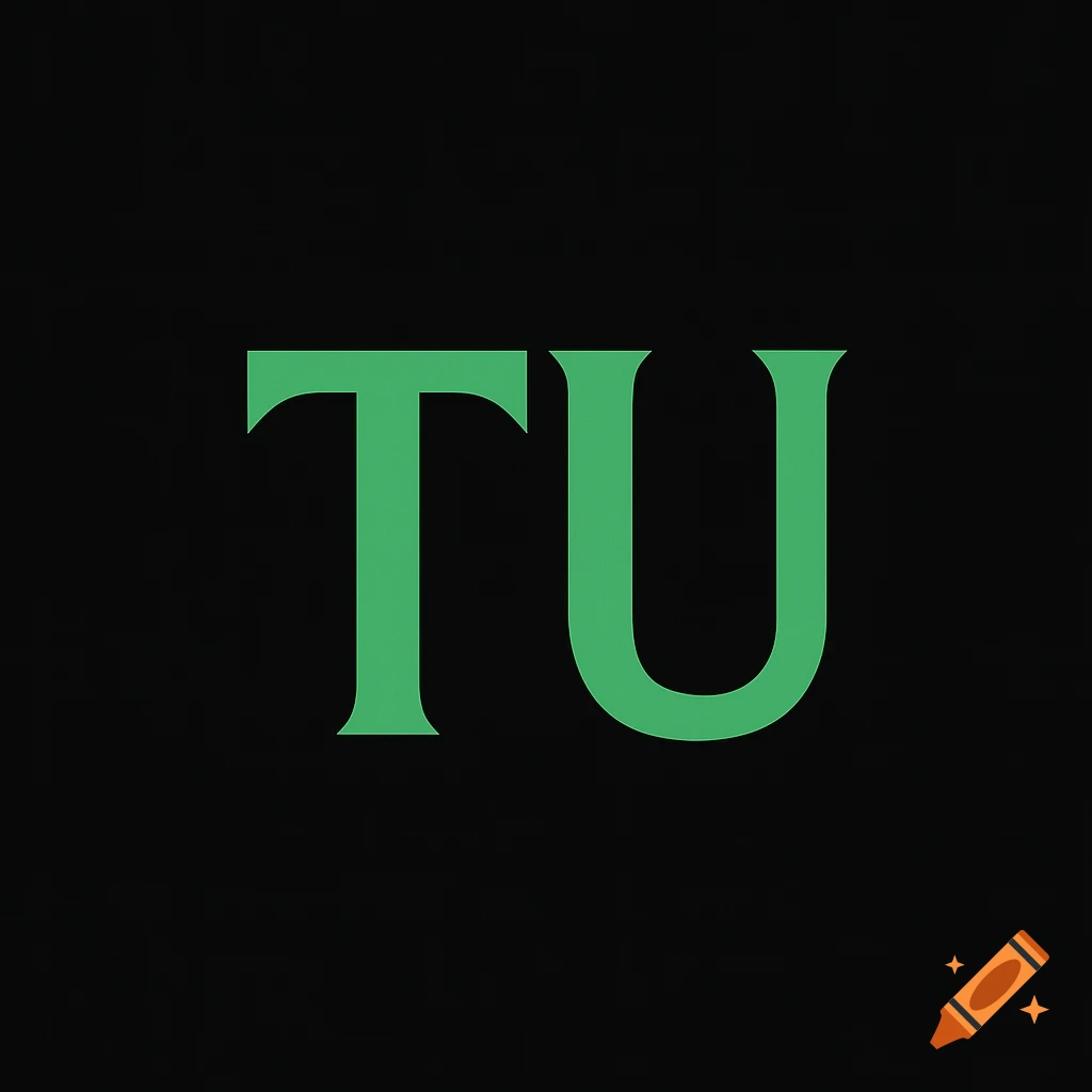 Green letters 'TU' on a black background, forming a minimalist logo.