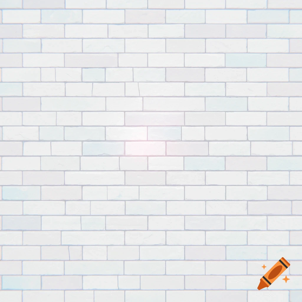 A seamless white brick wall texture with subtle variations and a slight central glow.