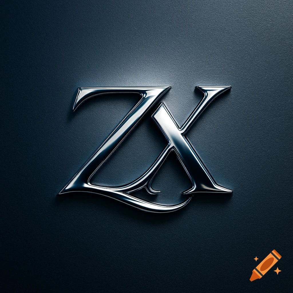 Stylized chrome 'ZX' logo against a dark, textured background.