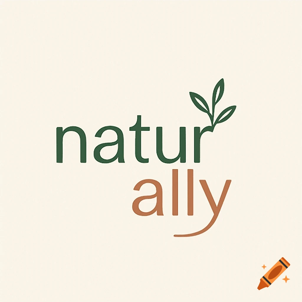 Logo with 'natur' in green and 'ally' in brown, with green leaves above the 'r'.