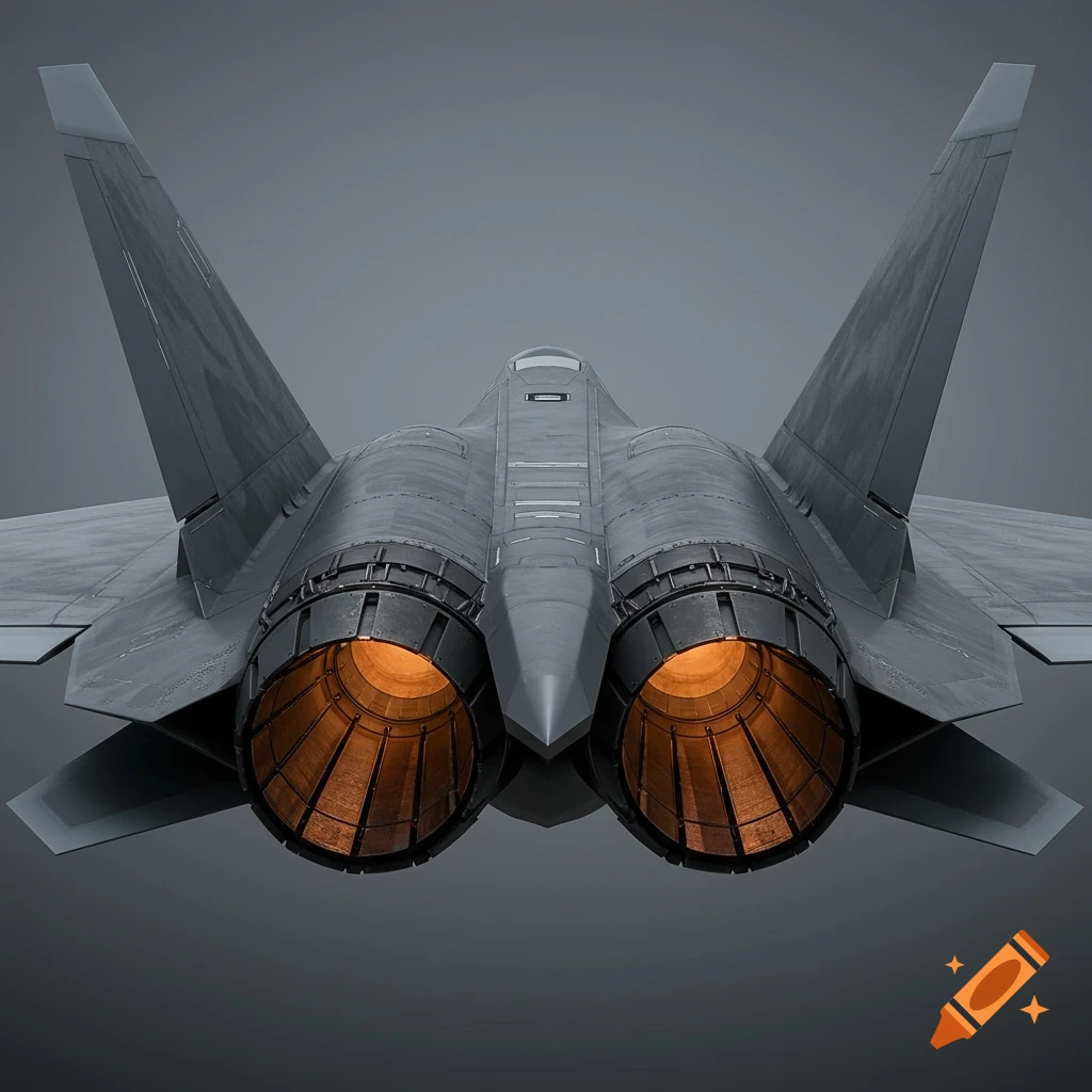 Sleek Stealth fighter jet with delta wings and two thrusters