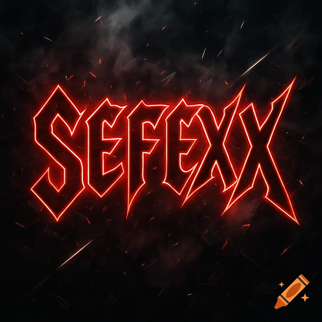 The word SEFEXX in a glowing red, heavy metal style font against a smoky dark background.