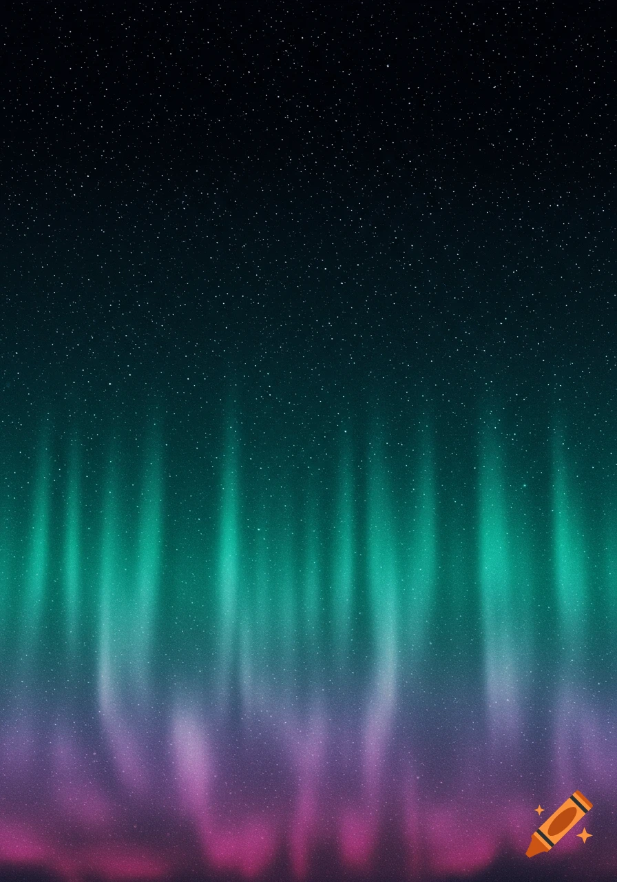 A vibrant aurora borealis display with emerald green and magenta lights against a starry night sky.