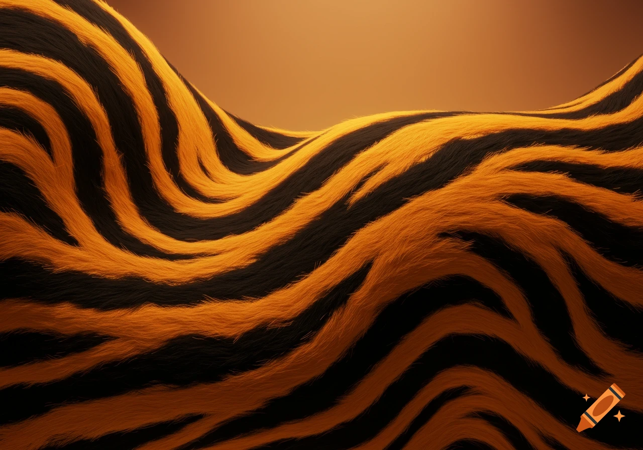 Close-up of undulating orange and black tiger fur pattern.