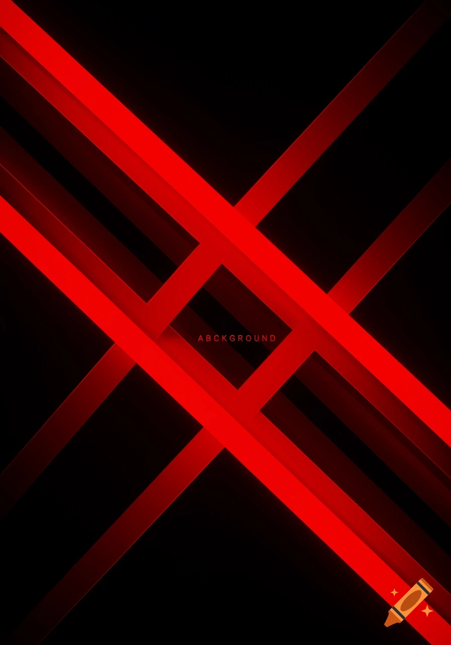 Red diagonal lines criss-crossing on a black background, forming geometric shapes.