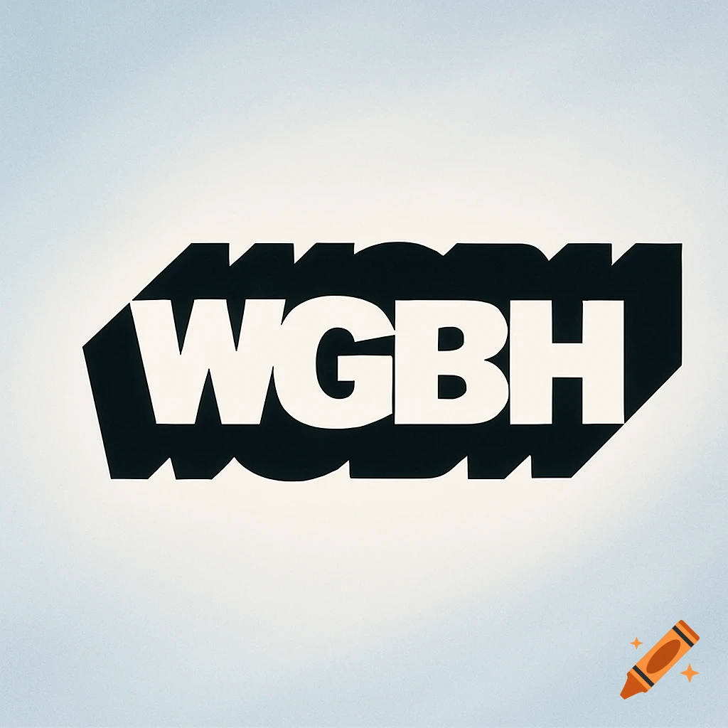 White WGBH logo against a dark, abstract shape, set against a light blue to white gradient background.