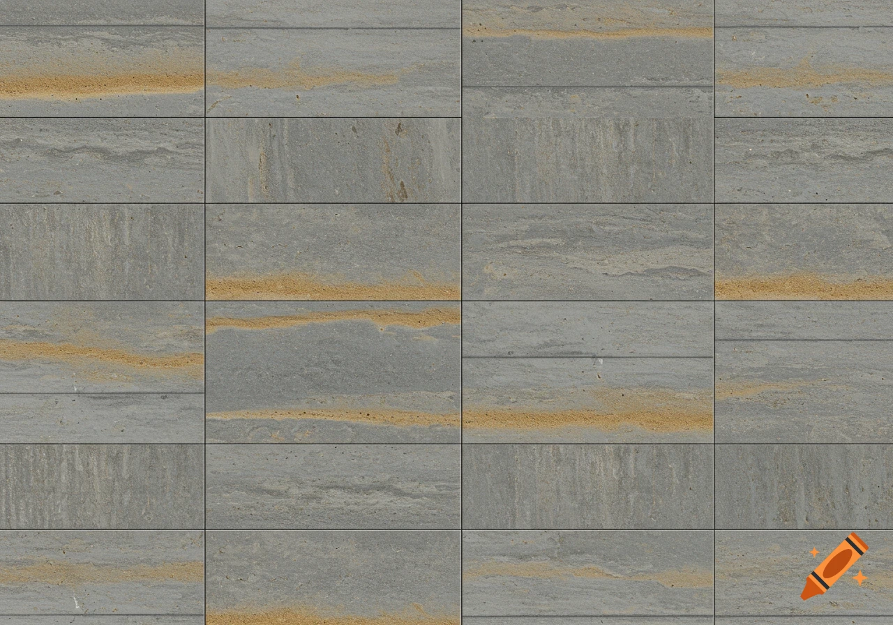A seamless tiled texture of gray concrete panels with horizontal bands of warm, earthy tones.