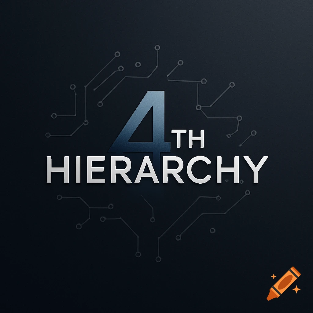 A logo featuring a large '4TH' above 'HIERARCHY' in silver text, set against a dark background with faint circuit board lines.