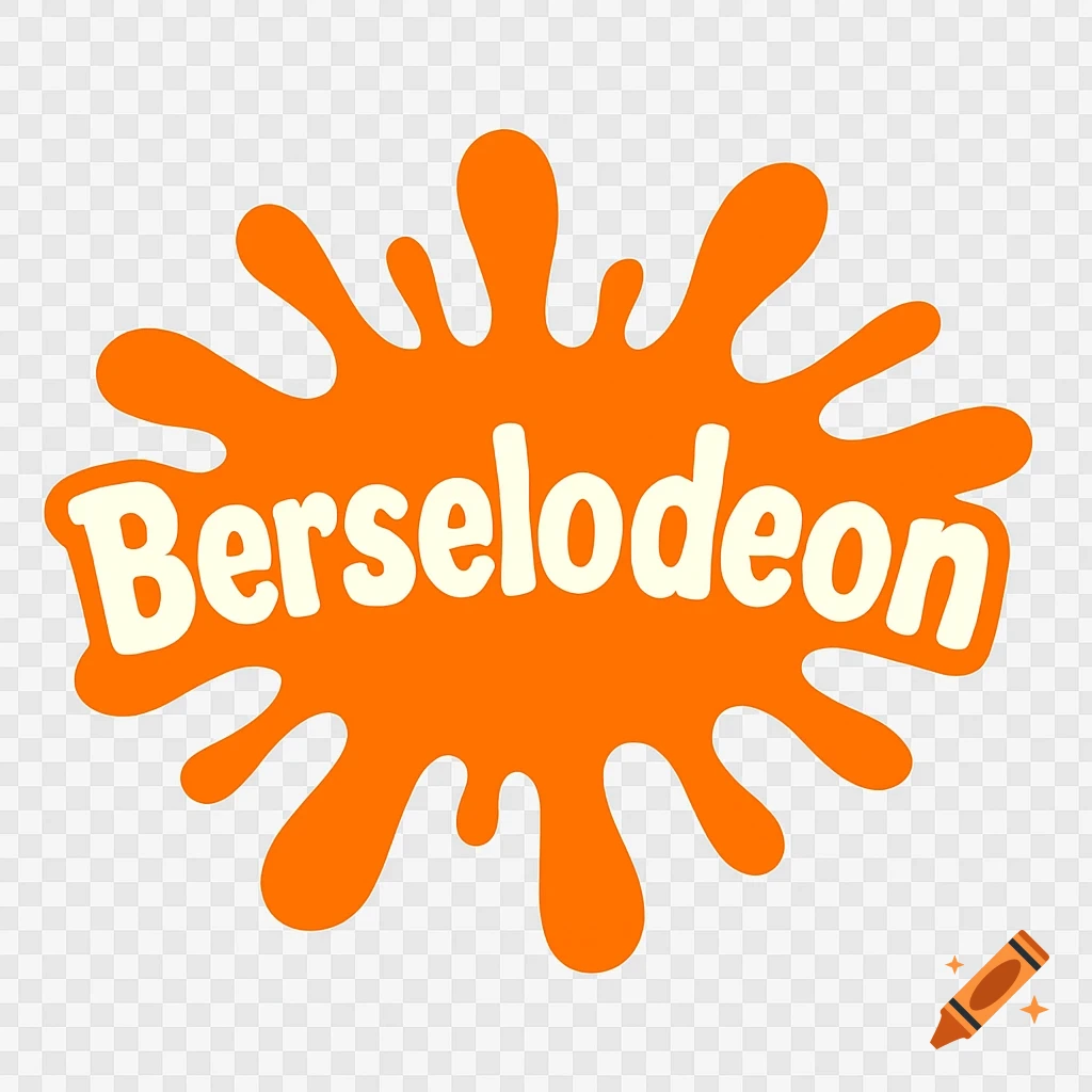 An orange splat logo with the white text 'Berselodeon' in the style of the Nickelodeon logo.